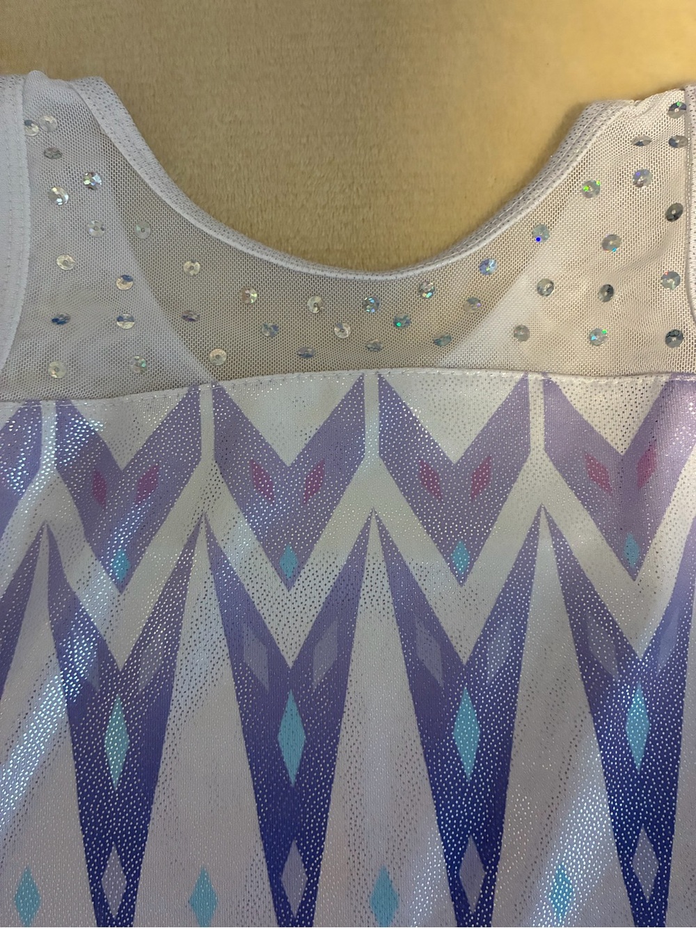 Girls' Lavender Geometric One-Piece Romper - Picture 2 of 3
